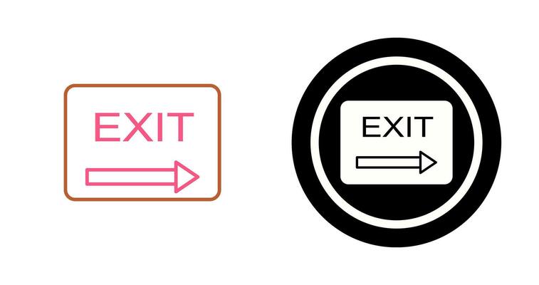 Unique Exit Vector Icon