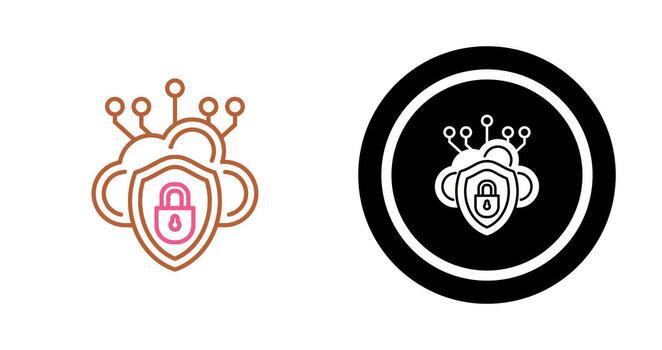 icono de vector de seguridad en la nube