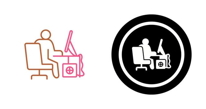 Computer Worker Vector Icon