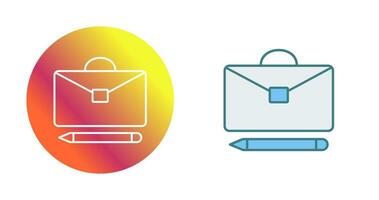 Briefcase and Pen Vector Icon
