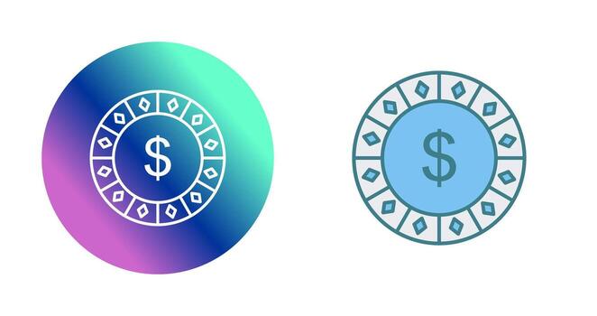 Dollar Chip Vector Icon