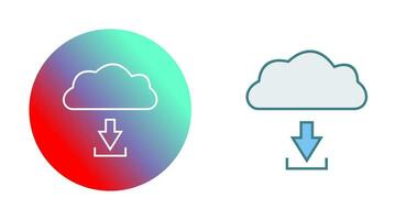 descarga única desde el icono de vector de nube