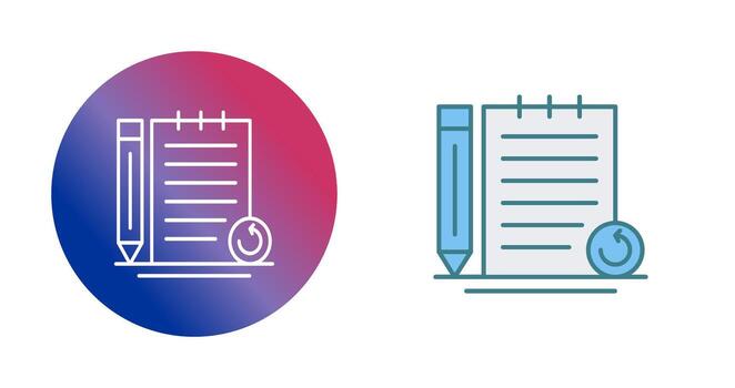 icono de vector de notas revisadas