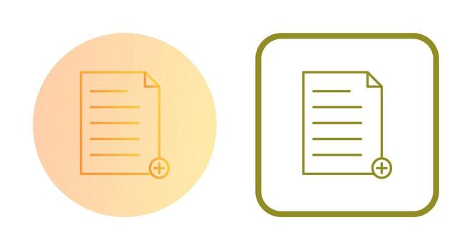 icono de vector de archivo de adición único