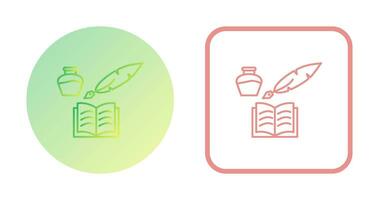 Unique Quill and Book Vector Icon