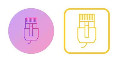 icono de vector de cable de internet único