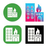 Unique Burning Building Vector Icon