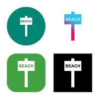 Beach Sign Vector Icon