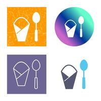 Spoon and Napkin Vector Icon