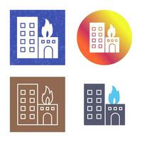 Unique Burning Building Vector Icon