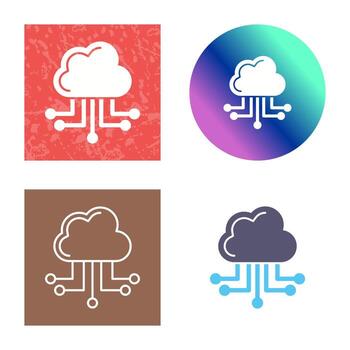 icono de vector de computación en la nube