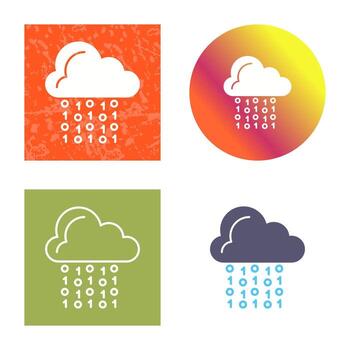 icono de vector de codificación de nube