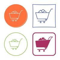 icono de vector de carrito de compras único ii