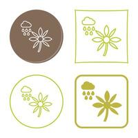 Flower with rain Vector Icon