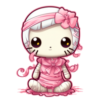 Halloween Spooky Hello Kitty. AI Generated. png