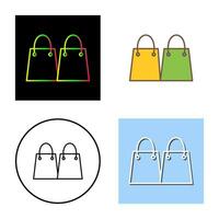 icono de vector de bolsas de compras únicas