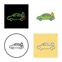 Unique Car on Fire Vector Icon