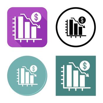 gráfico abajo vector icono