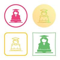 Unique Female Student Vector Icon