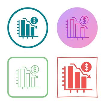 gráfico abajo vector icono