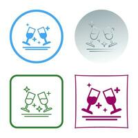 Two Glasses Romantic Vector Icon