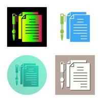 Unique Documents and Pen Vector Icon