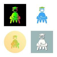 Unique Studying on Desk Vector Icon
