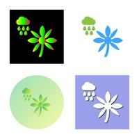 Flower with rain Vector Icon