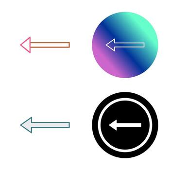 icono de vector de flecha izquierda único