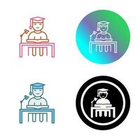 Unique Studying on Desk Vector Icon