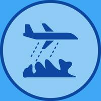 icono de vector de avión de bombero único