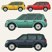 Set of SUV car Art Illustration vector