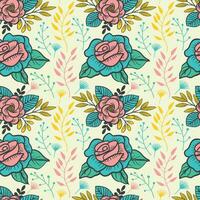 Elegant Botanical Roses Summer Floral Pattern vector