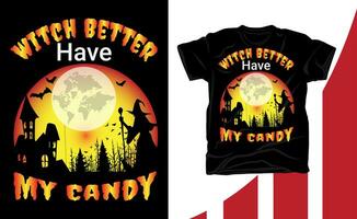Halloween T-shirt Design for Halloween Lovers vector