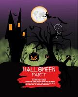 Halloween party Flyer Template Design vector