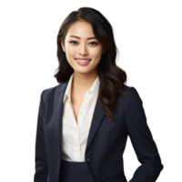 Attractive businesswoman smiling looking at camera transparent background AI Generative png