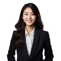 Attractive businesswoman smiling looking at camera transparent background AI Generative png