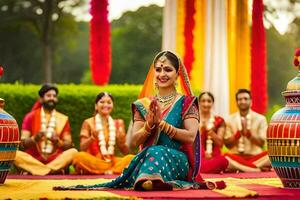 indian wedding ceremony in delhi. AI-Generated photo