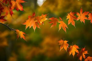 otoño hojas son volador en el aire. generado por ai foto