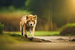 photo wallpaper the forest, animal, wolf, the animal, wolf, the animal, wolf,. AI-Generated