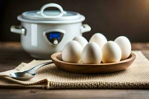 how to cook eggs in the slow cooker. AI-Generated photo