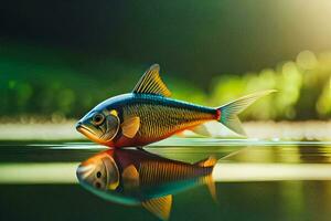 a fish is reflected in the water. AI-Generated photo