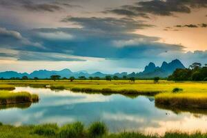 el paisaje de el Yangtze río. generado por ai foto