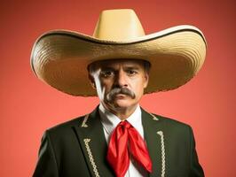 Smiling young man of Mexican descent against neutral background AI Generative photo