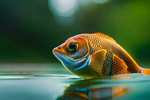 un pescado nadando en el agua. generado por ai foto