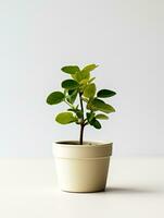 Plant in a pot on white background AI Generative photo