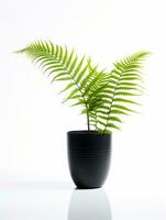 Plant in a pot on white background AI Generative photo