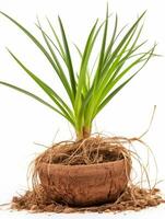 planta en un maceta en blanco antecedentes ai generativo foto