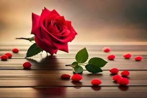 the rose is the symbol of love and romance, and the red color is the color of love. AI-Generated photo