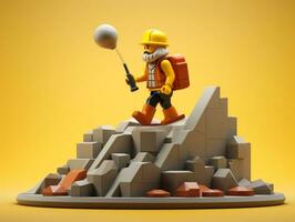 Lego personaje explorador un épico Lego mundo ai generativo foto